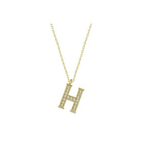Gumush Gold H Harfi Kadın Gümüş Kolye