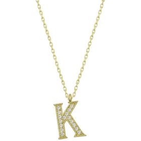 Gumush Gold K Harfi Kadın Gümüş Kolye