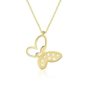 ​​Gumush Gold Kelebek Gümüş Kadın Kolye