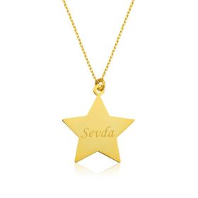 Gumush Gold Kişiye Özel İsimli Yıldız Gümüş Kolye