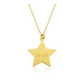Gumush Gold Kişiye Özel İsimli Yıldız Gümüş Kolye