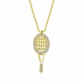 Gumush Gold Tenis Raketi Bayan Gümüş Kolye