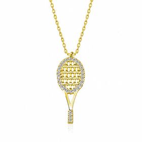 Gumush Gold Tenis Raketi Bayan Gümüş Kolye