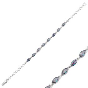 Gumush Mistik Topaz Taşlı Gümüş Bileklik