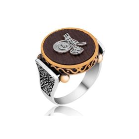 Gumush MR2350561 Tuğralı Kuka Gümüş Erkek Yüzük