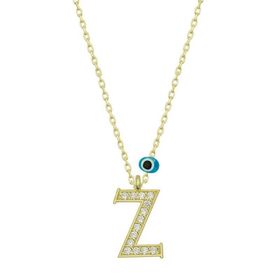 Gumush Nazar Gold Z Harfi Kadın Gümüş Kolye