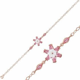 Gumush Pembe Lotus Çiçeği Gümüş Bileklik