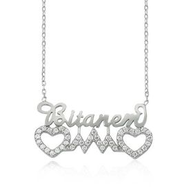Gumush PT0460045 Bitanem Yazılı Kalp Kolye