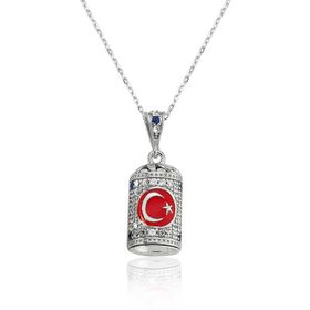 Gumush PT2610062 Ay Yıldız Cevşen Gümüş Kolye
