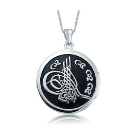 Gumush PT2610239 Yuvarlak Tuğralı Gümüş Kolye