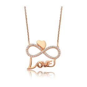 Gumush PT2610287 Kalpli Sonsuzluk Love Gümüş Kolye