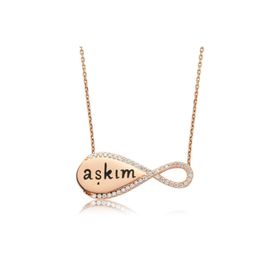 Gumush PT2610289 Aşkım Yazılı Sonsuzluk Gümüş Kolye