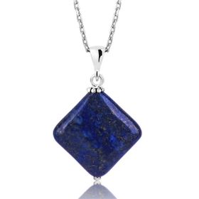 Gumush PT2610369 Gümüş Lapis Doğal Taş Kolye