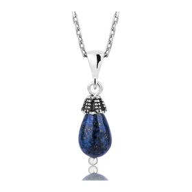 Gumush PT2610374 Lapis Doğal Taş Gümüş Kadın Kolye
