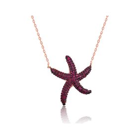 Gumush PT2610556 Pembe Deniz Yıldızı Gümüş Kolye