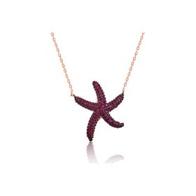 Gumush PT2610556 Pembe Deniz Yıldızı Gümüş Kolye