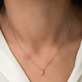 Gumush Rose 3 Boyutlu A Harf Gümüş Kadın Kolye