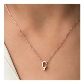 Gumush Rose 3 Boyutlu Ç Harf Gümüş Kadın Kolye
