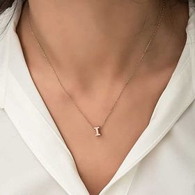 Gumush Rose 3 Boyutlu I Harf Kadın Gümüş Kolye