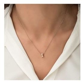 Gumush Rose 3 Boyutlu I Harf Kadın Gümüş Kolye