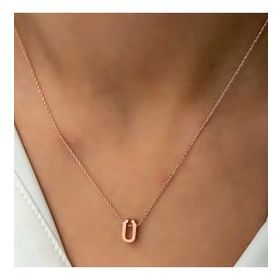 Gumush Rose 3 Boyutlu Ü Harf Gümüş Kadın Kolye