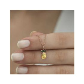 Gumush ​Rose Ananas Figür Meyve Gümüş Kolye