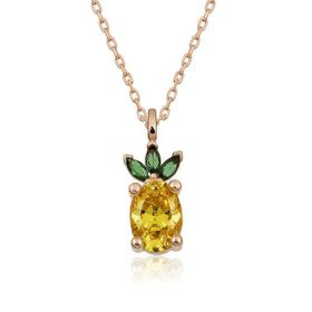Gumush ​Rose Ananas Figür Meyve Gümüş Kolye