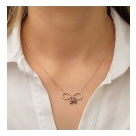 Gumush Rose Bebek Patikli Sonsuzluk Bayan Gümüş Kolye