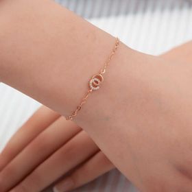 Gumush Rose Birleşik Halkalar Kadın Gümüş Kolye