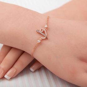 Gumush Rose Elif Vav Kadın Gümüş Bileklik