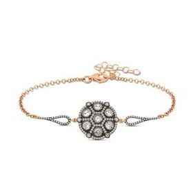 Gumush Rose Elmas Montür Gümüş Bileklik