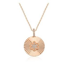 Gumush Rose Fırfırlı Çiçek Bayan Gümüş Kolye