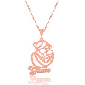 Gumush Rose İsimli Anne Çocuk Sevgisi İsimli Gümüş Kolye