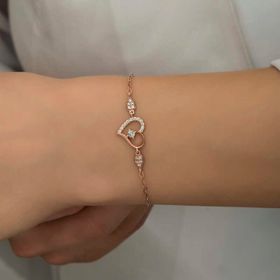 Gumush Rose Kalpli Tektaş Kadın Gümüş Bileklik