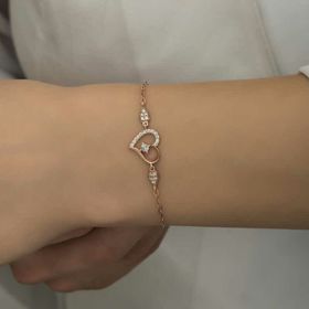 Gumush Rose Kalpli Tektaş Kadın Gümüş Bileklik