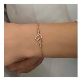 Gumush Rose Kalpli Tektaş Kadın Gümüş Bileklik