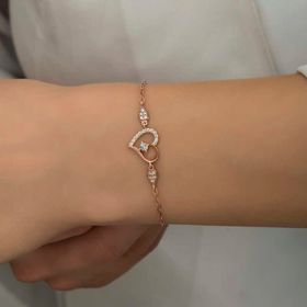 Gumush Rose Kalpli Tektaş Kadın Gümüş Bileklik