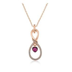 Gumush Rose Kanatlı Sonsuz Kalp Gümüş Kolye