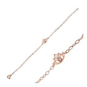 Gumush Rose Lotus Çiçeği Kadın Gümüş Bileklik