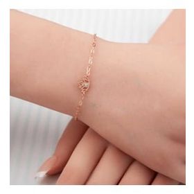 Gumush Rose Lotus Çiçeği Kadın Gümüş Bileklik