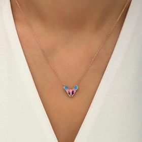 Gumush Rose Minimal Kelebek Bayan Gümüş Kolye