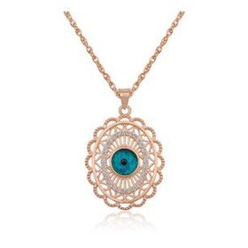 Gumush ​Rose Oval Nazar Bayan Gümüş Kolye