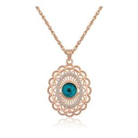 Gumush ​Rose Oval Nazar Bayan Gümüş Kolye