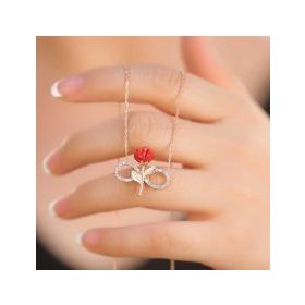 Gumush Rose Sonsuz Gül Bayan Gümüş Kolye