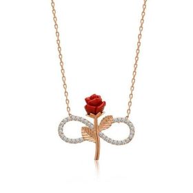 Gumush Rose Sonsuz Gül Bayan Gümüş Kolye