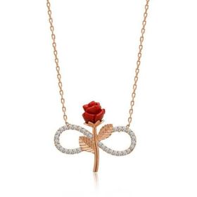 Gumush Rose Sonsuz Gül Bayan Gümüş Kolye