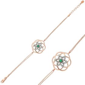 Gumush Rose Yaşam Çiçeği Bayan Gümüş Bileklik
