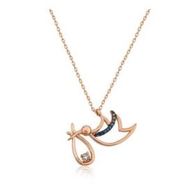 Gumush Rose Yeni Doğan Bebek Bayan Gümüş Kolye