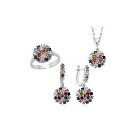 Gumush SET101137 Taşlı Gümüş Set