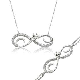 Gumush ST1160040 Sonsuzluk Aşk Kadın Gümüş Set